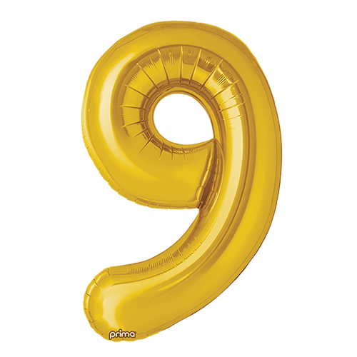1 alu 34" Chiffre '9' Dorée - Prima