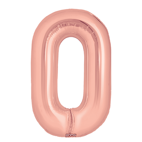 1 alu 34" Chiffre '0' Rose Dorée - Prima