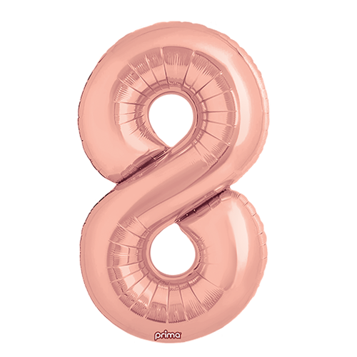 1 alu 34" Chiffre '8' Rose Dorée - Prima