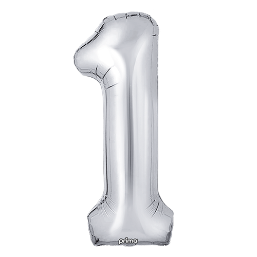 1 alu 34" Chiffre '1' Argent - Prima