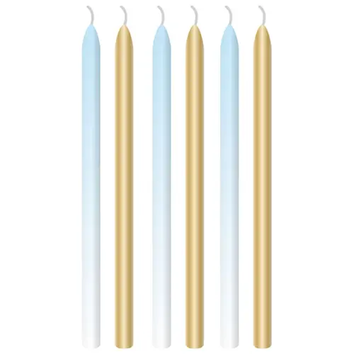 Lot de 6 Bougies Bleu Ombre 12cm