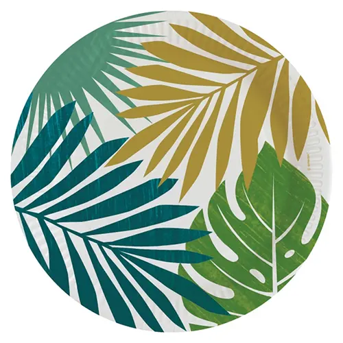 Lot De 8 Assiettes 23Cm Feuilles 