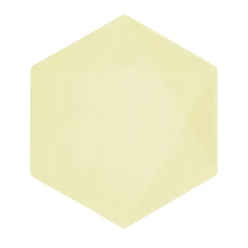 Lot de 6 Assiettes Hexagonales Décor Jaune 26cm