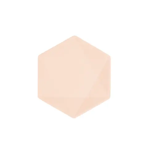 Lot de 6 Assiettes Hexagonales Décor Abricot 15cm