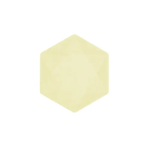 Lot de 6 Assiettes Hexagonales Décor Jaune 15cm