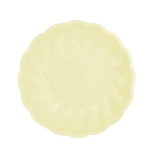 Lot de 6 Assiettes Rondes Décor Jaune 22.9cm