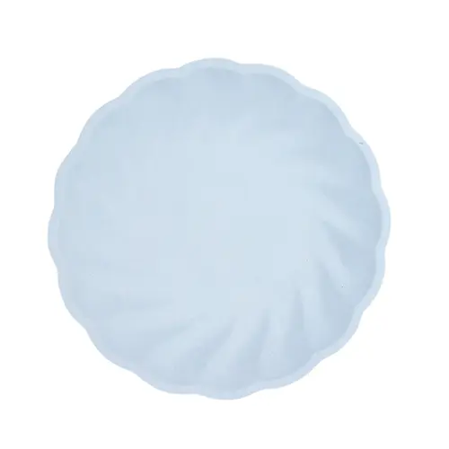 Lot de 6 Assiettes Rondes Décor Bleu 22.9cm