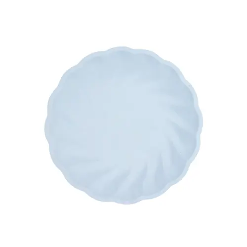 Lot de 6 Assiettes Rondes Décor Bleu 18.8cm