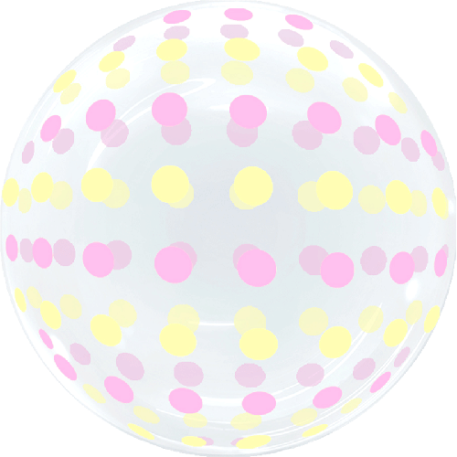 Dots Bubble 18" Rose et Jaune - FDS