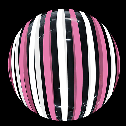 Stripe Bubble 18" Rose Blanc - FDS