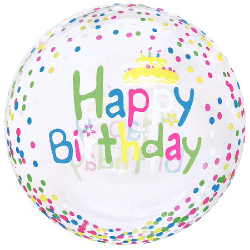 Printed Bubble 20" Bday Colorful Dots - FDS