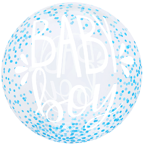 Printed Baby Boy Confetti Bleu Bubble 20" - FDS