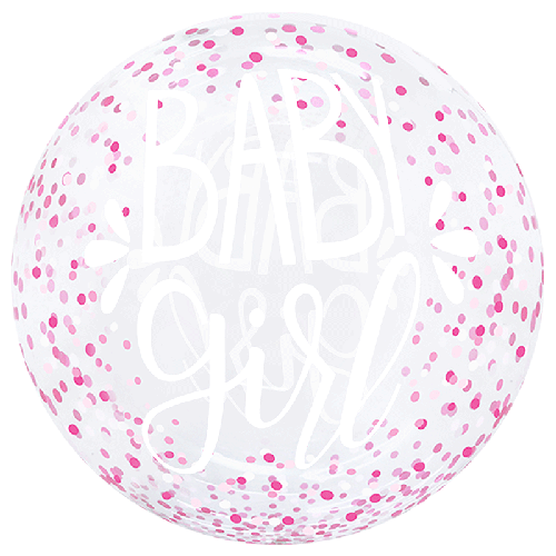 Printed Baby Girl Confetti Rose Bubble 20" - FDS