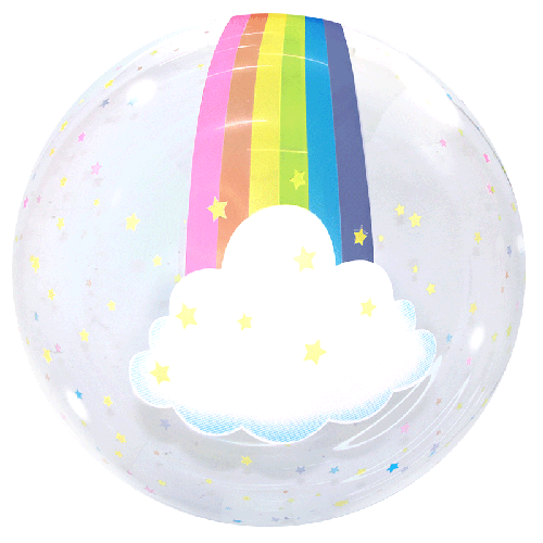 Printed Rainbow and Stars Bubble 20"