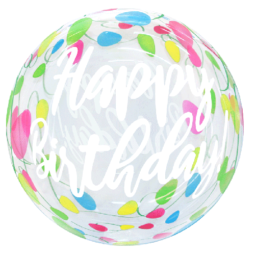 Printed Bright Light Happy Birthday 20"