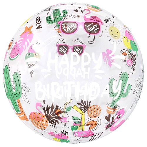 Printed Summer Vibes Happy Birthday 20"