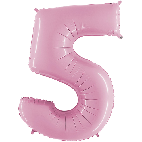 Chiffre '5' Rose Pastel 40" - Grabo