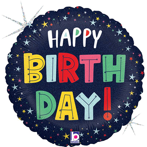 Birthday Colorful Étoiles 18" - Grabo