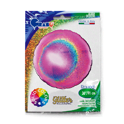 Rond Glitter Holographic Fuchsia 36" - Grabo - FDS