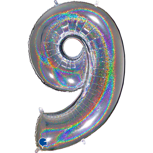 Ch '9' Glitter Holo Silver 40" - Grabo