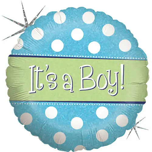 Polka Dots It's A Boy Holo 18" - Grabo