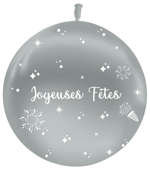 Géant Joyeuses Fêtes Metal Argent M93 Sens Air