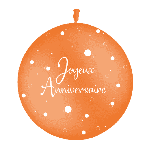 1 Bal 3' 90Cm Anniversaire Pois P24 Imp Orange Air