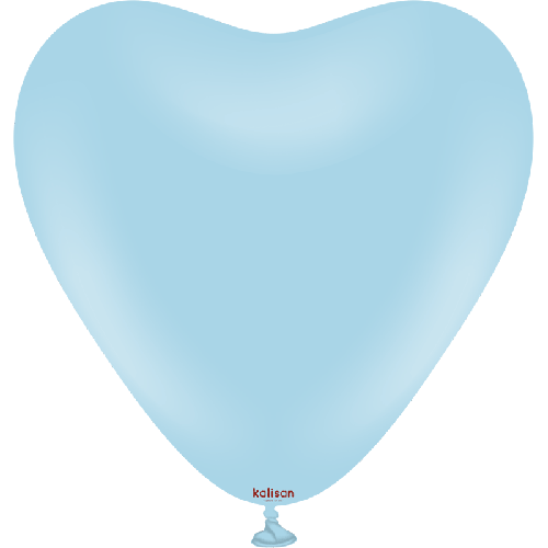 12" Heart Macaron Blue 25ct FDS - Kalisan