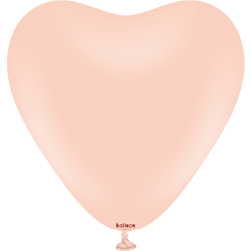 12" Heart Macaron Salmon 25ct FDS - Kalisan