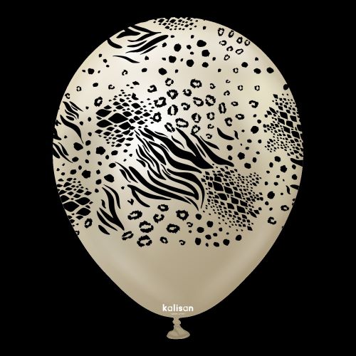 12"  MIRROR WHITE GOLD imprimé SAFARI MUTANT 25ct - Kalisan