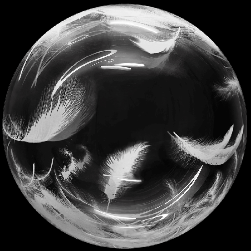 Printed Single Color Bubble Blanc 18" Feathers