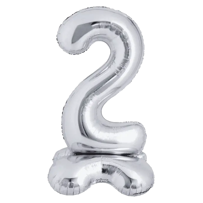 1 alu 40" Argent Standing Chiffre '2' - Prima