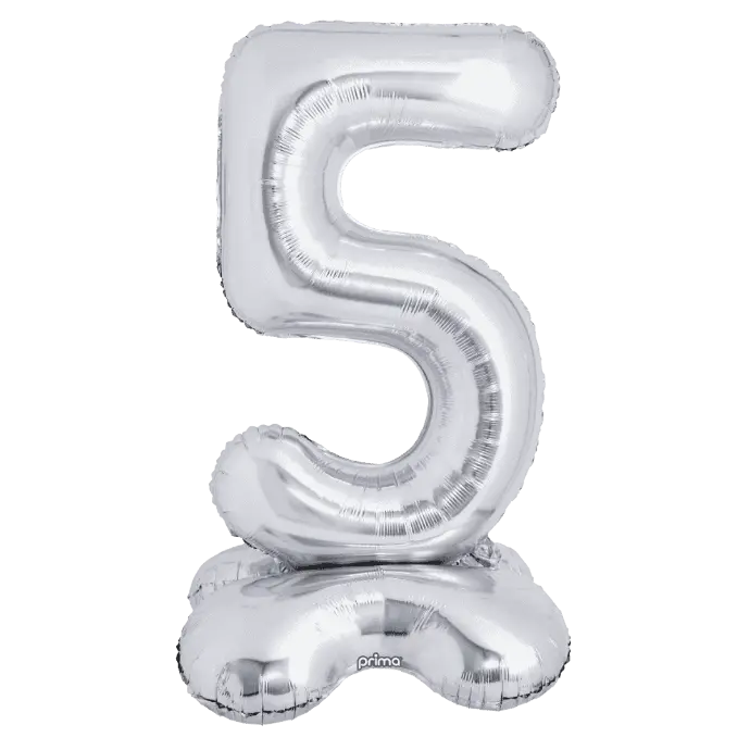1 alu 40" Argent Standing Chiffre '5' - Prima