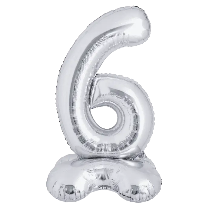 1 alu 40" Argent Standing Chiffre '6' - Prima