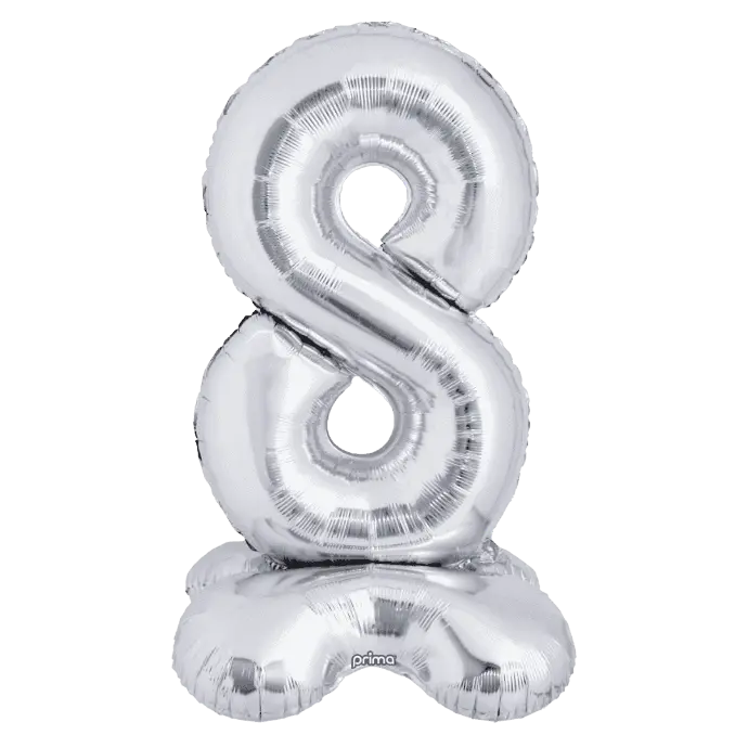 1 alu 40" Silver Standing Number '8' - Prima