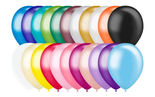 24 Ballons 11" Métal Assortie 