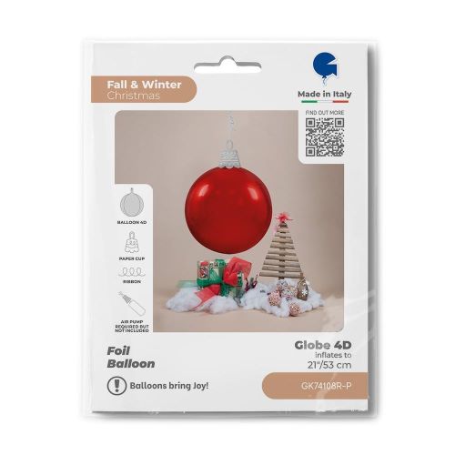 Boule de Noël Rouge 21" - Grabo 