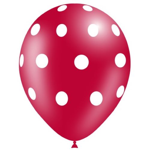 50 Ballons 12" Hg112 Rouge Pois Blanc – Balloonia 