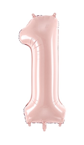 1 Alu Chiffre "1" Rose clair 28" ( 72cm ) 