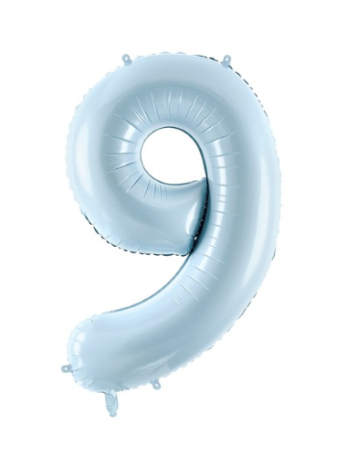 1 Alu Chiffre "9" Bleu ciel 28" ( 72cm ) 