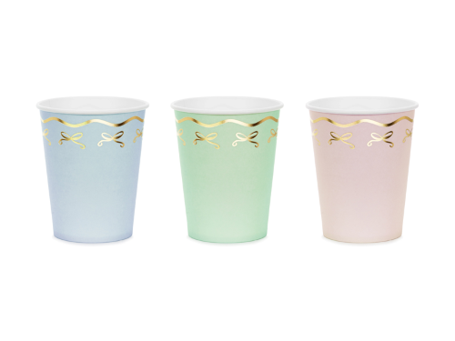 Lot De 6 Verres 220 ml Vert, Bleu et Rose ( Carton )