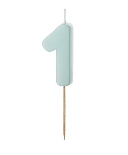 1 Bougie Bleu numéro " 1 " de 5.5 cm