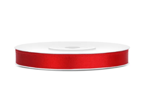 Bolduc satin rouge de 6mm x 25m
