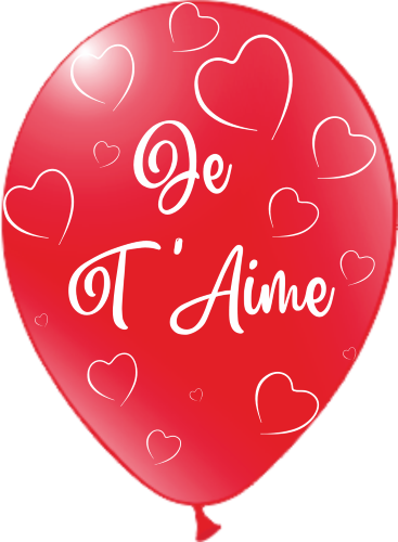 25 Ballons Hg112 rouge  Je t'aime coeur – Balloonia FDS 
