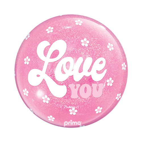 [PS-0104-10] 1 Sphère 10" love you flowers light pink Glitter - Prima