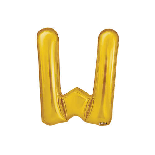 [PF-GLDW-16] Poche de 2 Alu 16" lettre 'W' Gold - Prima