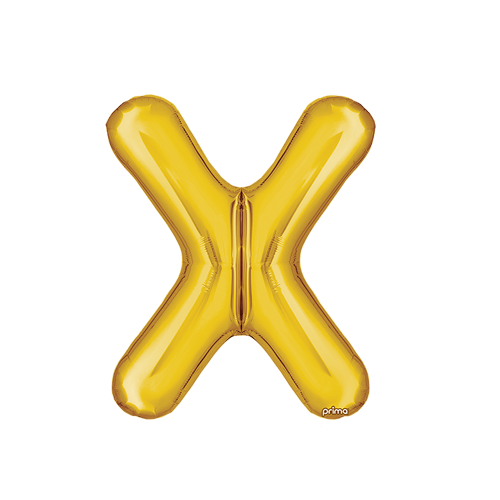 [PF-GLDX-16] Poche de 2 Alu 16" lettre 'X' Gold - Prima
