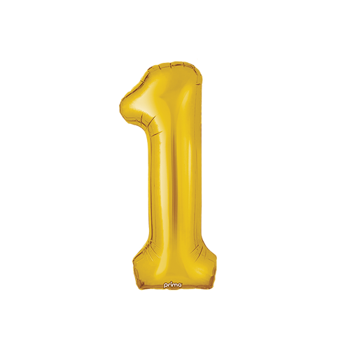 [PF-GLD1-16] Poche de 2 Alu 16" Chiffre 1 Gold - Prima