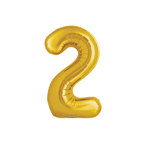 [PF-GLD2-16] Poche de 2 Alu 16" Chiffre '2' Dorée - Prima