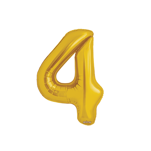 [PF-GLD4-16] Poche de 2 Alu 16" Chiffre '4' Dorée - Prima
